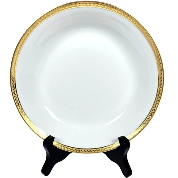 Antique Vignaud Limoges "The Nantes" 7.5" Coupe Soup Bowls-Rare Elegant-Set of 4 - Picture 8 of 10